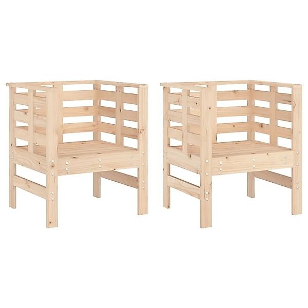 vidaXL Gartenstühle 2 Stk 61,5x53x71 cm Massivholz Kiefer 825128 günstig online kaufen