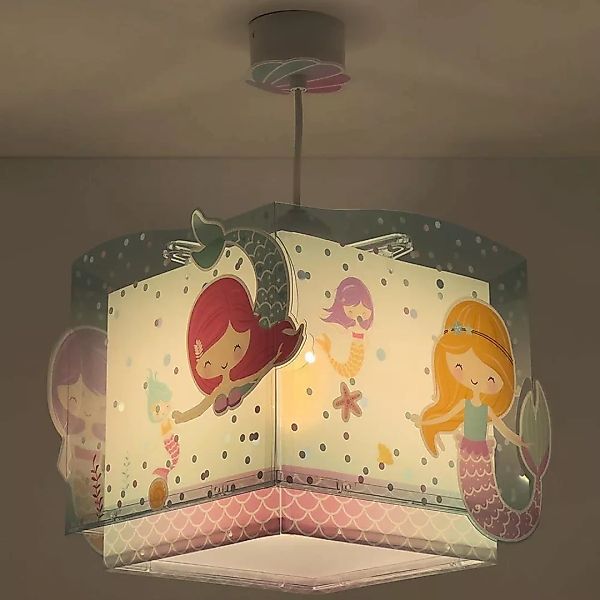 Kinderzimmer Pendelleuchte Mermaids in Mehrfarbig und Weiß E27 günstig online kaufen