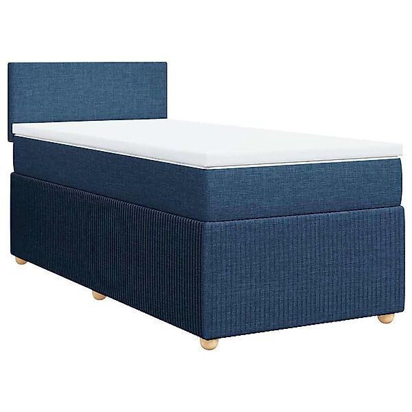 vidaXL Boxspringbett mit Matratze Blau 100x200 cm Stoff 3287366 günstig online kaufen