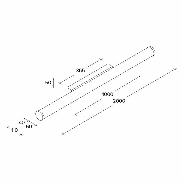 LED-Wandleuchte Pirgos, 200 cm breit, weiß, Kunststoff günstig online kaufen