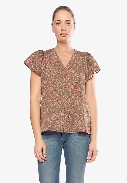 Le Temps Des Cerises Klassische Bluse, mit kurzen Flatterärmeln günstig online kaufen