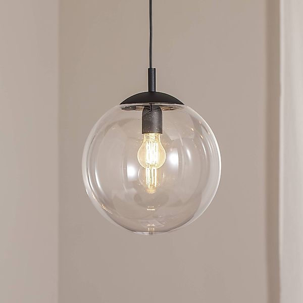 Hängeleuchte Esme, Ø 30 cm, transparent, Glas, Kugel, E27 günstig online kaufen