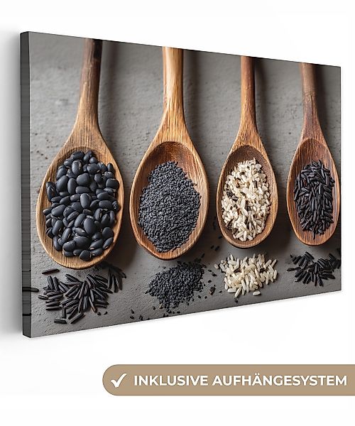 OneMillionCanvasses® Leinwandbild Holz - Löffel - günstig online kaufen
