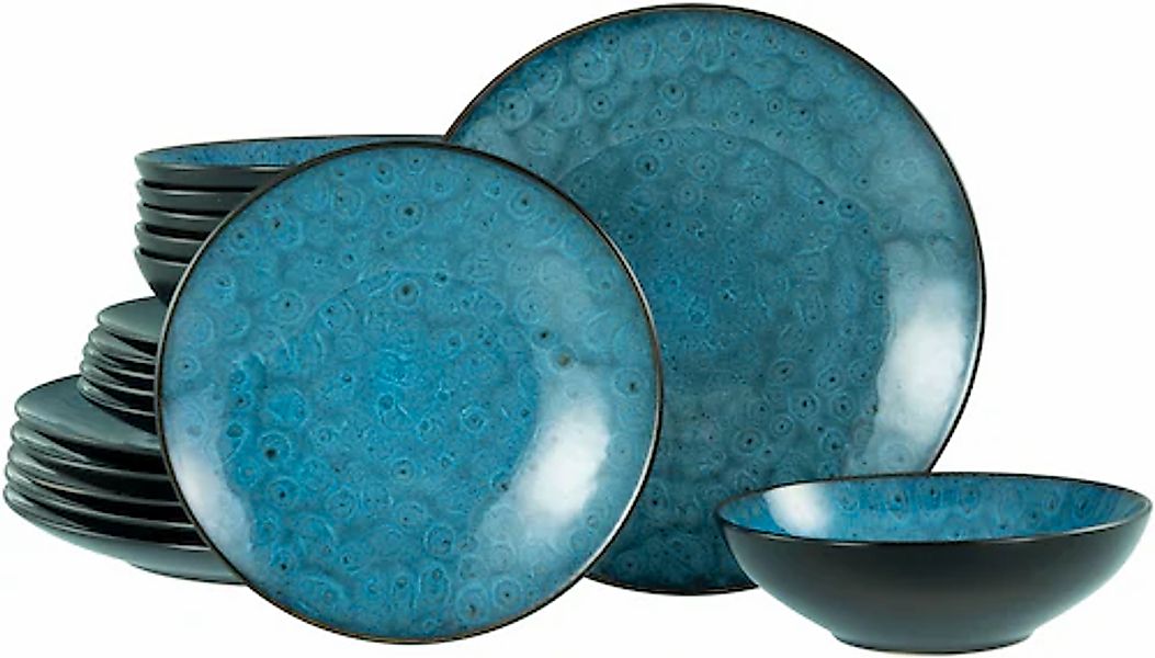 CreaTable Teller-Set »Capri, Tellerset 18-tlg« Reaktivglasur günstig online kaufen