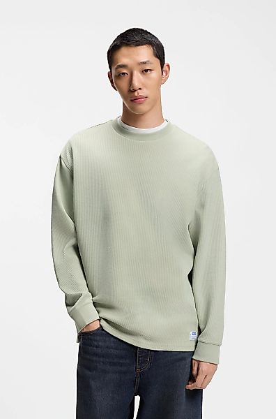 HUGO Blue Langarmshirt "Nuwolo" Rundhalsausschnitt, lässig geschnitten, Log günstig online kaufen