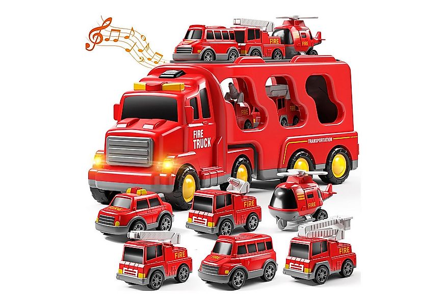 TEMI Spielzeug-Auto 7 Pack Träger LKW Transport Stadtfahrzeuge Spielzeug, ( günstig online kaufen