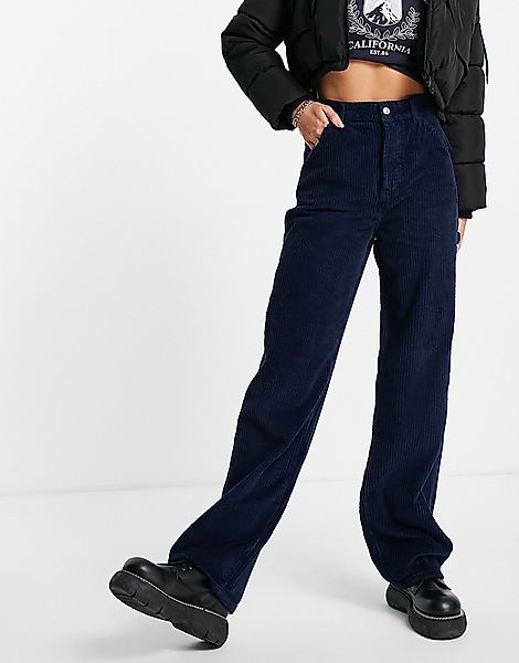 Topshop – Carpenter – Jeans in Marineblau aus Jumbo-Cord günstig online kaufen