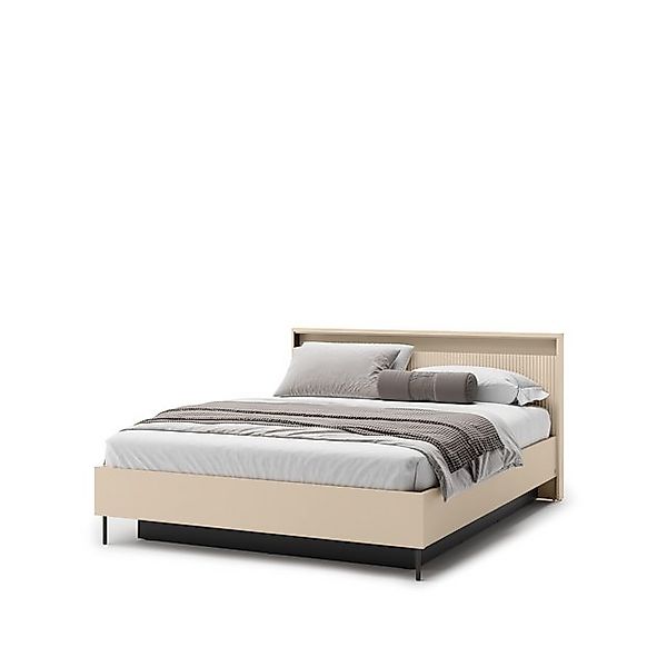 yourhouse24 Bett TREND Schlafzimmer TS-03 160x200 cm mit Beleuchtung - sand günstig online kaufen