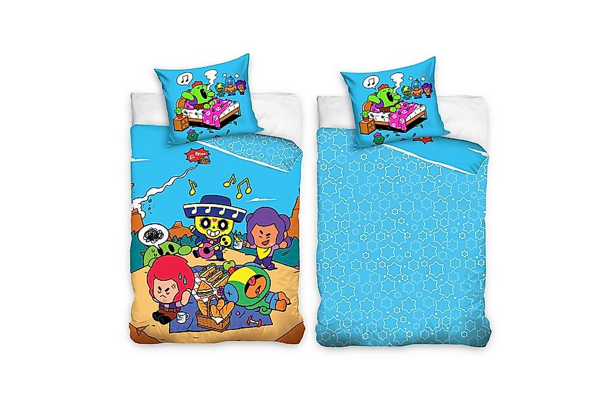 Familando Kinderbettwäsche Brawl Stars 135x200 + 80x80 cm aus 100% Baumwoll günstig online kaufen