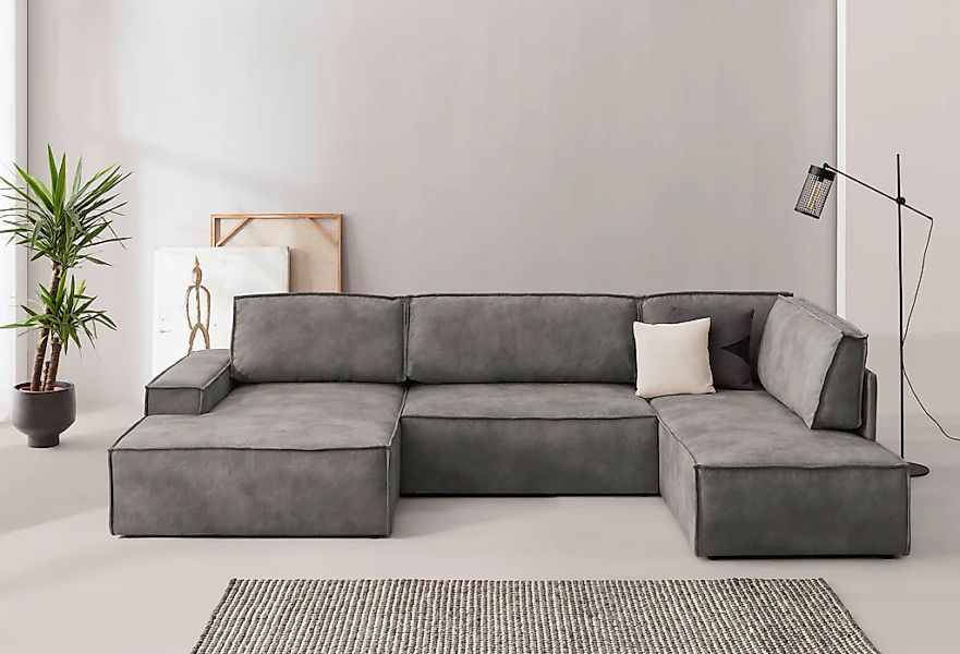 Home affaire Wohnlandschaft "SHERWOOD 329 cm, U-Form, Schlafsofa,", Schlaff günstig online kaufen