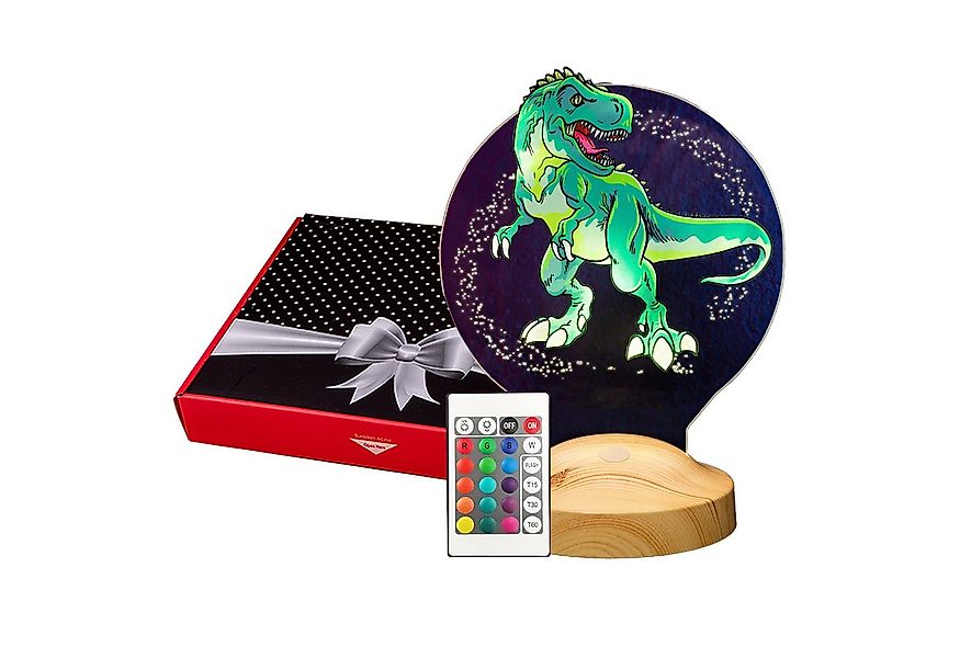 Geschenkelampe LED Nachttischlampe T-REX Dinosaurier Lampe mit UV-Druck 3D günstig online kaufen