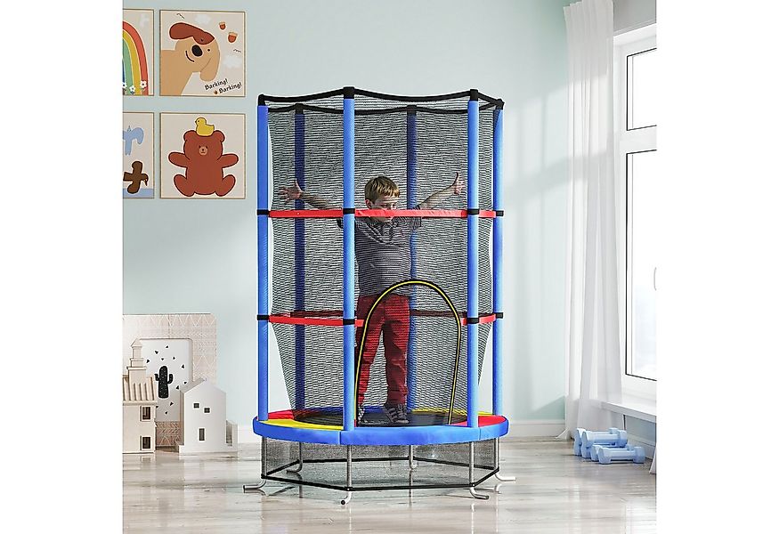 HOMCOM Kindertrampolin Trampolin für Kinder, Ø 140 cm, (mit Sicherheitsnetz günstig online kaufen