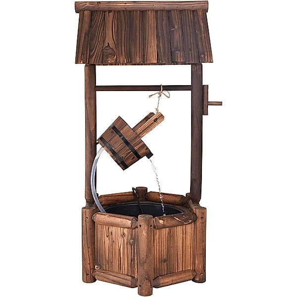 Costway Gartenbrunnen Tannenholz Wasserbrunnen Braun günstig online kaufen
