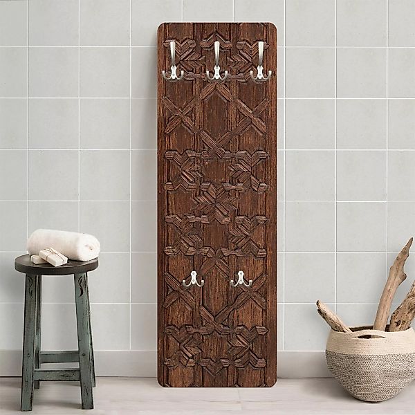 Wandgarderobe Holzpaneel Holzoptik Altes verziertes Holztor aus dem Alhambr günstig online kaufen