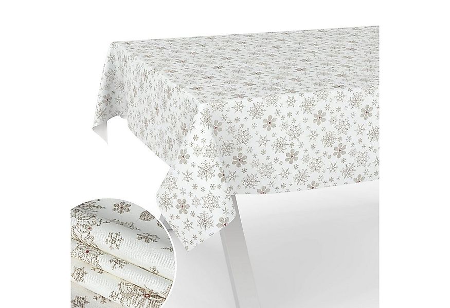 ANRO Tischdecke pflegeleicht Weihnachten Tischtuch Christmas Schneeflocken günstig online kaufen
