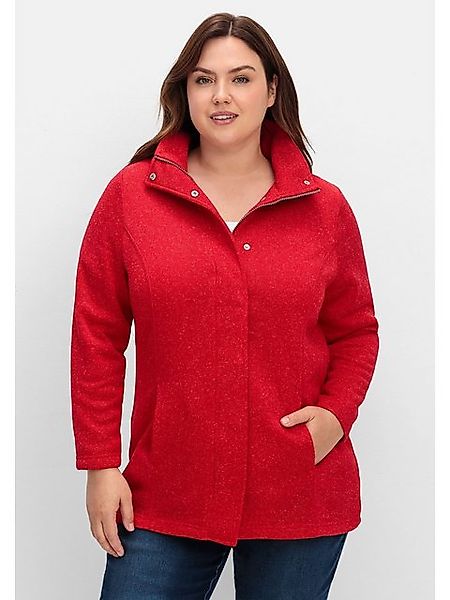 Sheego Fleecejacke Große Größen aus meliertem Strickfleece günstig online kaufen