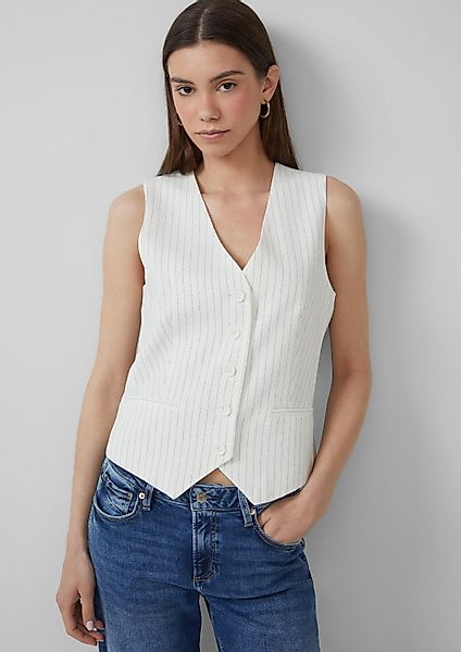 QS Jackenblazer Indoor-Weste Nadelstreifen-Weste (1-tlg) günstig online kaufen