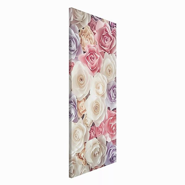 Magnettafel - Hochformat 1:2 Pastell Paper Art Rosen günstig online kaufen