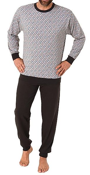 RELAX by Normann Pyjama Herren Schlafanzug langarm mit Bündchen in Minimal- günstig online kaufen