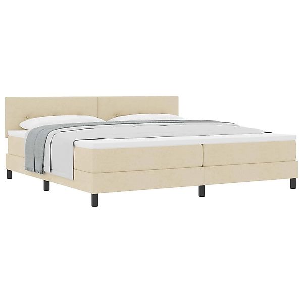 vidaXL Boxspringbett mit Matratze Creme 200 x 200 cm Stoff 3338718 günstig online kaufen