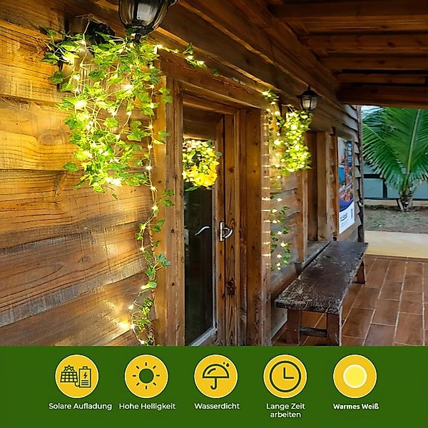 BlingBin LED-Lichterkette Solar Lichterkette Aussen, Efeu günstig online kaufen