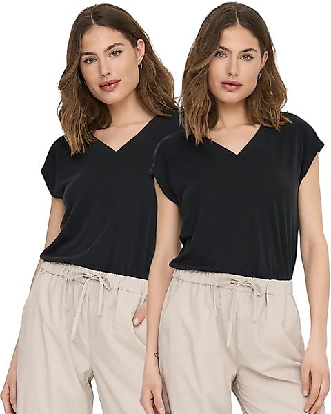 ONLY Shirtbluse Damen Basic V-Neck Shirt günstig online kaufen