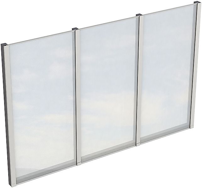 Skan Holz Seitenwand m. Polycarbonatplatten (FS) 305 x 200 cm Fichte Grau günstig online kaufen