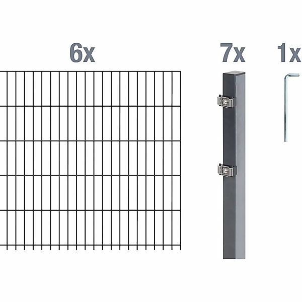 Alberts Doppelstabmattenzaun "Grundset", Höhe: 80-160 cm, Gesamtlänge: 4-30 günstig online kaufen