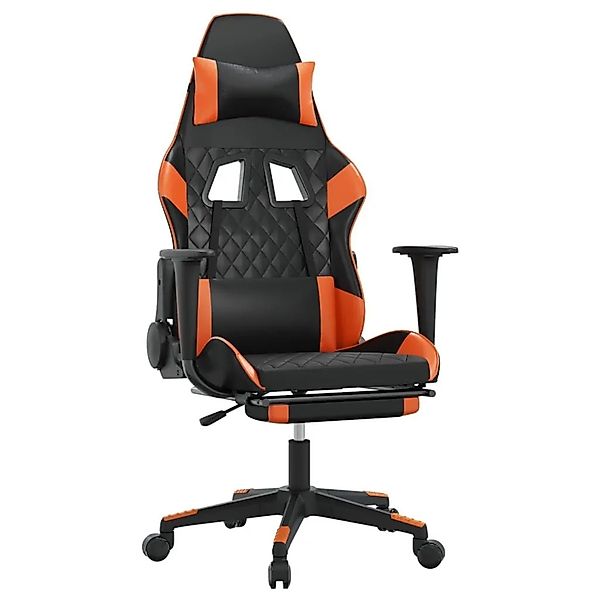 vidaXL Gaming-Stuhl mit Massage & Fußstütze Schwarz Orange Kunstleder 34552 günstig online kaufen