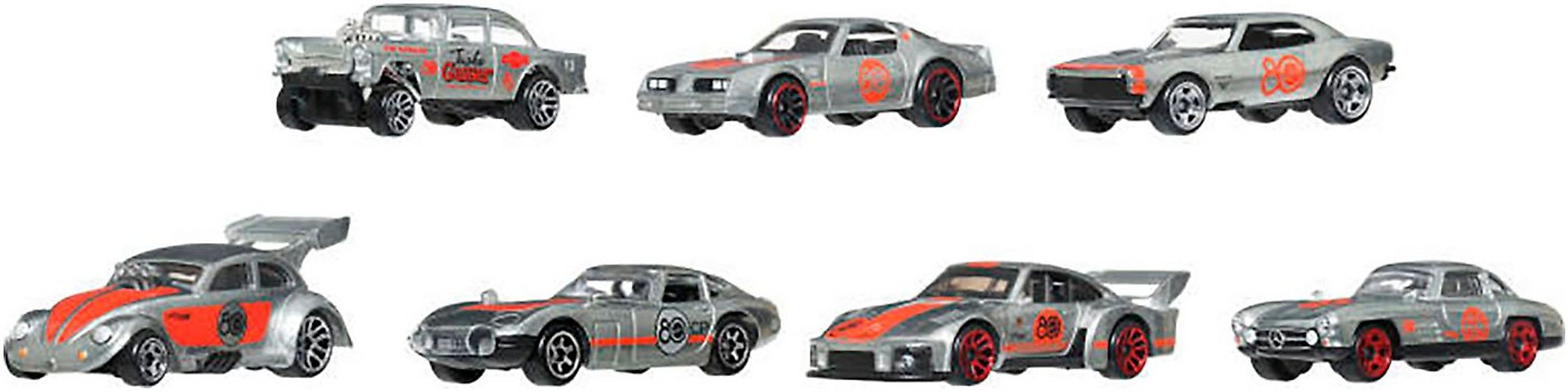 Hot Wheels Spielzeug-Auto Hot Wheels Silber-Serie Mattel 80. Jubiläum, (Set günstig online kaufen