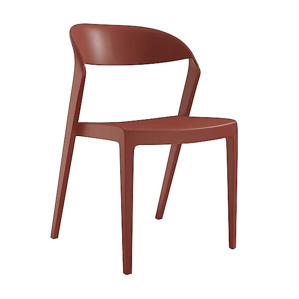 Gartenstuhl In- und Outdoorstuhl in Ziegel Rot aus Kunststoff (2er Set) günstig online kaufen
