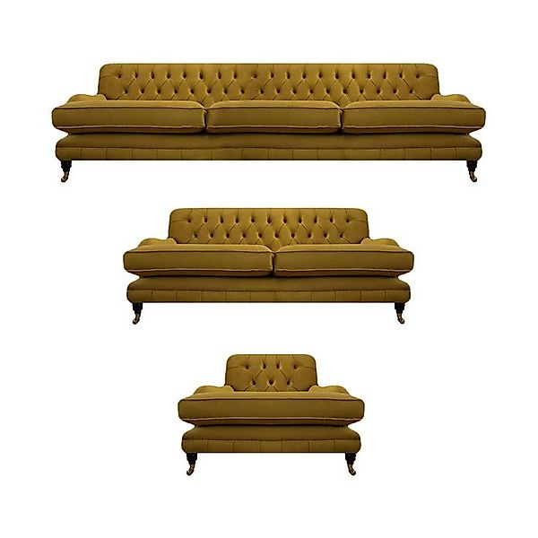 Xlmoebel Chesterfield-Sofa Modernes Chesterfield Wohnzimmer-Sofaset mit 3 T günstig online kaufen