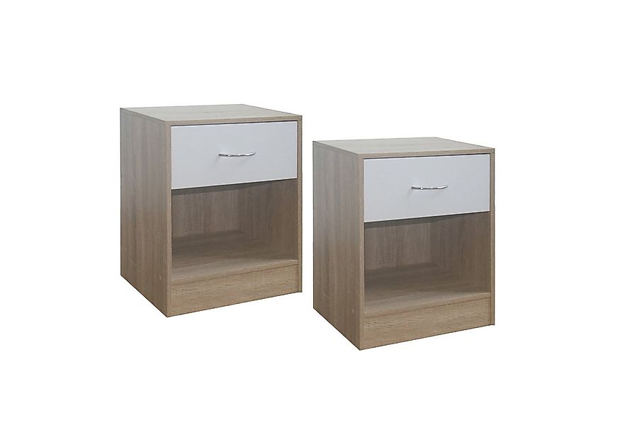 HTI-Living Nachtschrank Nachtschrank 2er Set Thekla Sonoma/Weiß (Set, 2-St. günstig online kaufen