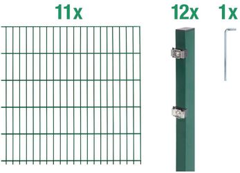 Alberts Doppelstabmattenzaun Grundset, (Set), Höhe: 80-160 günstig online kaufen