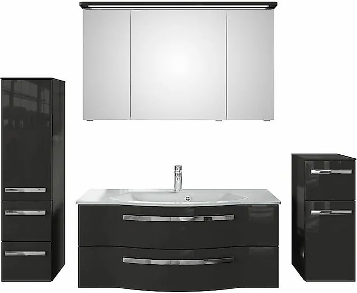 Saphir Badmöbel-Set »Serie 4005, vormontiert, Glaswaschbecken, Spiegelschra günstig online kaufen