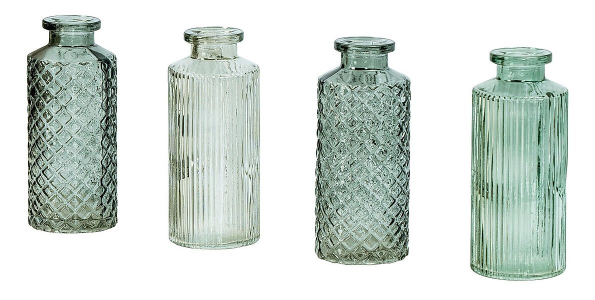 Levandeo® Dekovase, 4er Set Vase Grün H14cm Glas Blumenvase Tischdeko Frühl günstig online kaufen