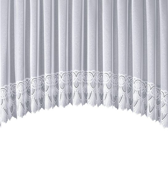 Stickereien Plauen Gardine "Diana" Kräuselband in C-Bogen Form, mit echter günstig online kaufen