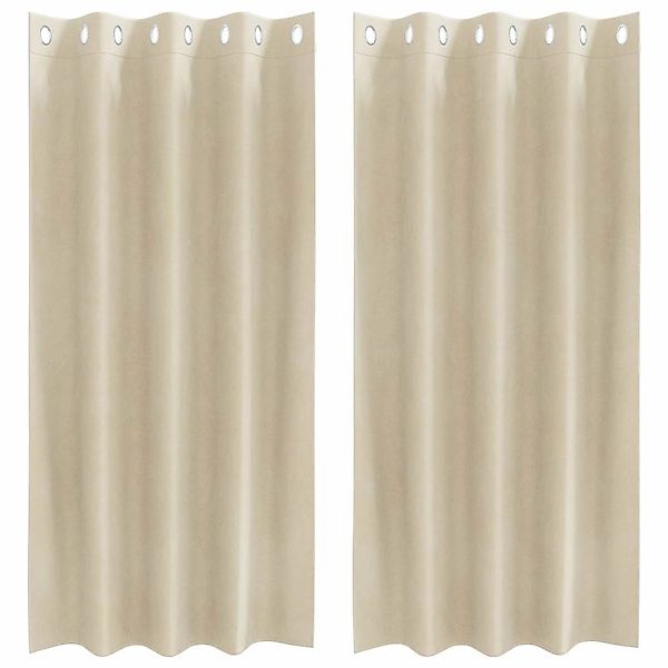 vidaXL Vorhänge 2 Stk Creme 140 x 175 cm Samt 4107179 günstig online kaufen