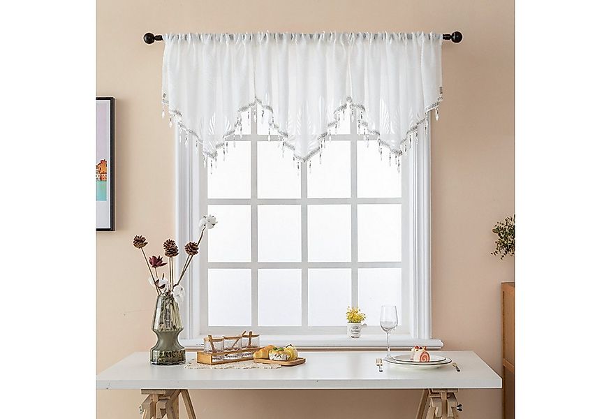 BYSURE Scheibengardine (1 St), Stangendurchzug, Dreieckige Volantvorhänge günstig online kaufen