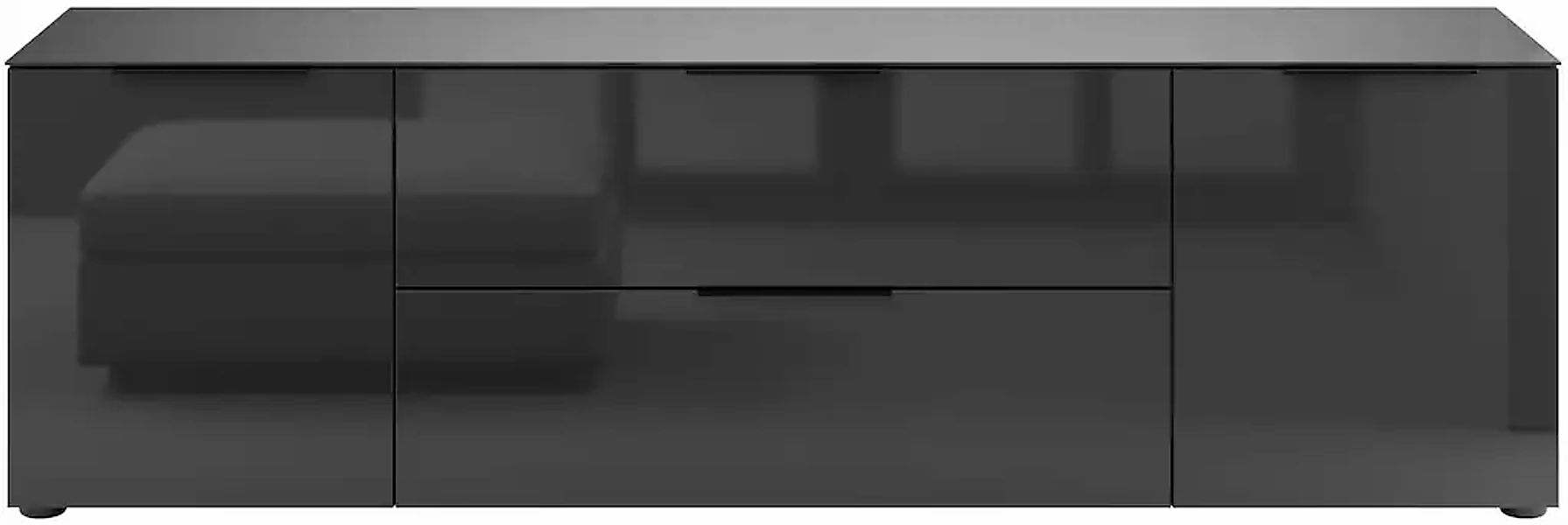 Manjana Möbel Lowboard "Lowboard mit Chrom oder Schwarz matten Metallgriffe günstig online kaufen