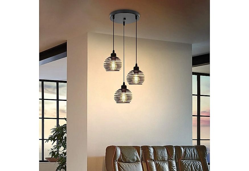 ZMH Pendelleuchte Vintage Pendelleuchte Schwarz E27 Pendellampe aus Metall günstig online kaufen