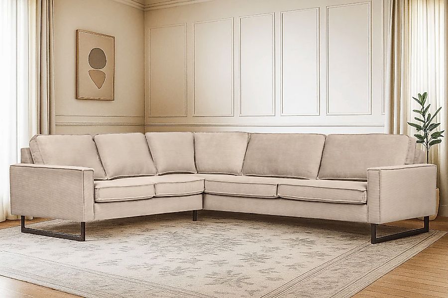 Home affaire Ecksofa "Pinto, XXL, 250/290 cm, langer Schenkel, Ottomane" Co günstig online kaufen