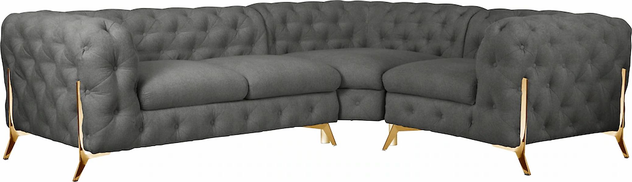 Home affaire Chesterfield-Sofa "Amaury L-Form" moderne Chersterfield-Optik, günstig online kaufen