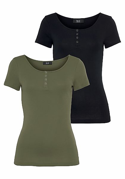 H.I.S T-Shirt (Set, 2-tlg) Kurzarm, unifarben, günstig online kaufen