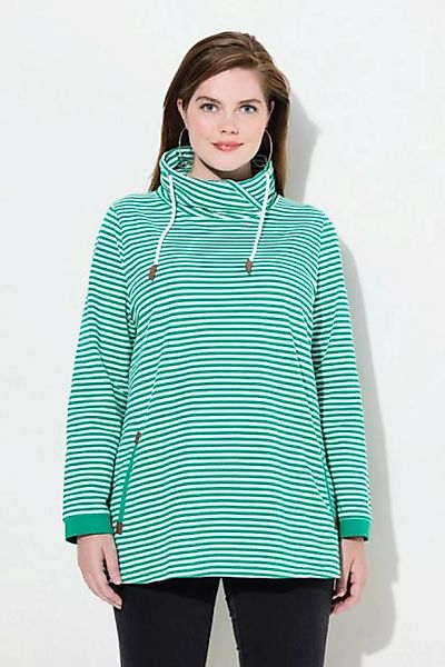 Ulla Popken Sweatshirt Sweatshirt Ringel Classic Stehkragen Langarm günstig online kaufen