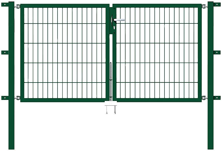 Metallzaun Doppeltor für Doppelstabmatte Anthrazit z. Einbeton. 100 cm x 20 günstig online kaufen