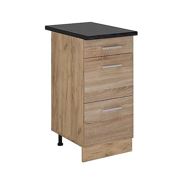 Vicco Unterschrank R-Line, Sonoma/Goldkraft Eiche, 40 cm mit Schubladen, AP günstig online kaufen