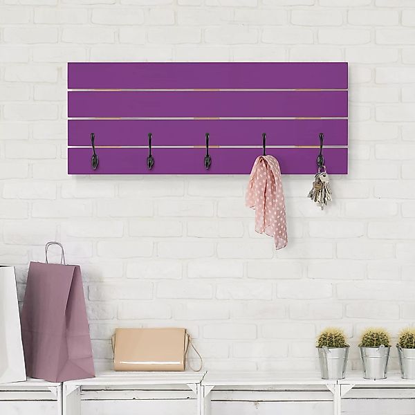 Wandgarderobe Holzpalette Colour Purple günstig online kaufen