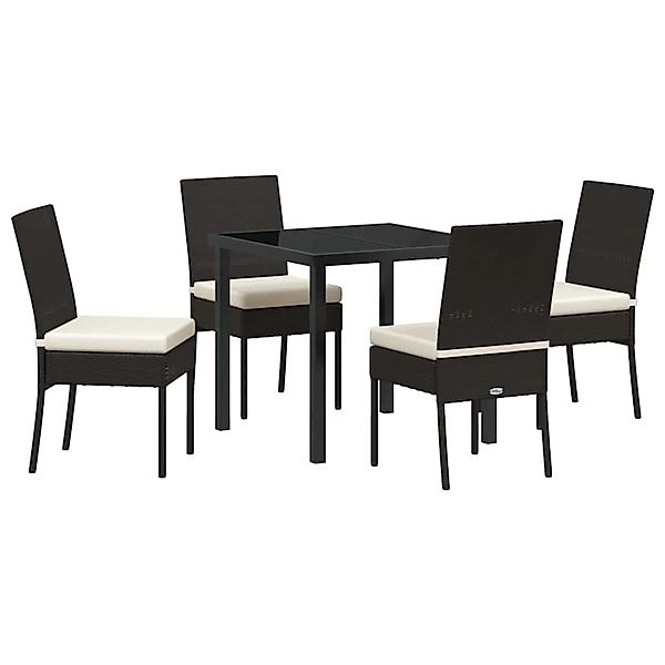 vidaXL Garten Essgruppe 5-Tlg Schwarz Poly Rattan 3379206 günstig online kaufen