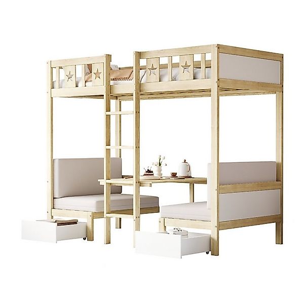 OKWISH Etagenbett Funktionsbett Hochbett Kinderbett Einzelbett (Kopfteil in günstig online kaufen